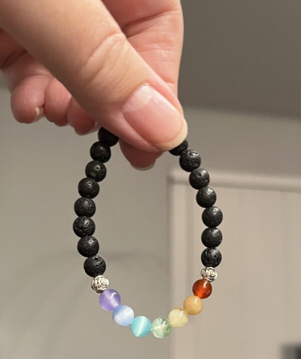 Lava Bead 6mm with 7 Chakra Stones